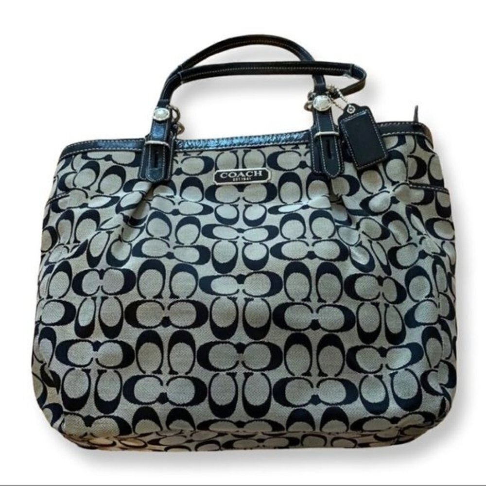 Large Black & Gray Coach Tote